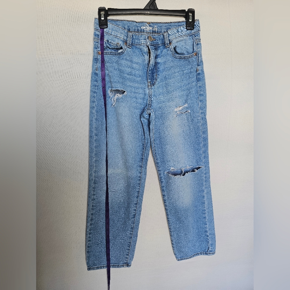 Light Blue Distressed Straight legWomen’s Jeans - Picture 8 of 16